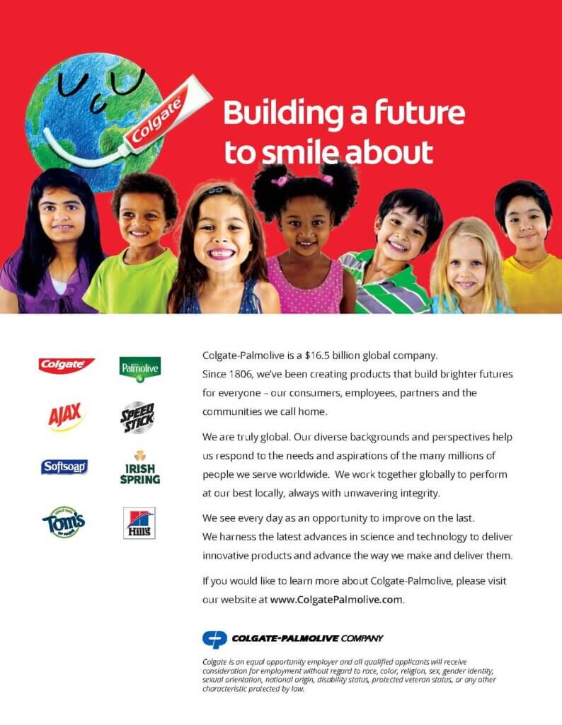 Colgate-Palmolive Ad: Building a future to smile about.