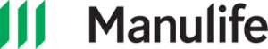 Three green bars to the left, and the word Manulife in black lettering to the right