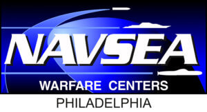The letters NAVSEA on top of the words WARFARE CENTERS on top of the word PHILADELPHIA