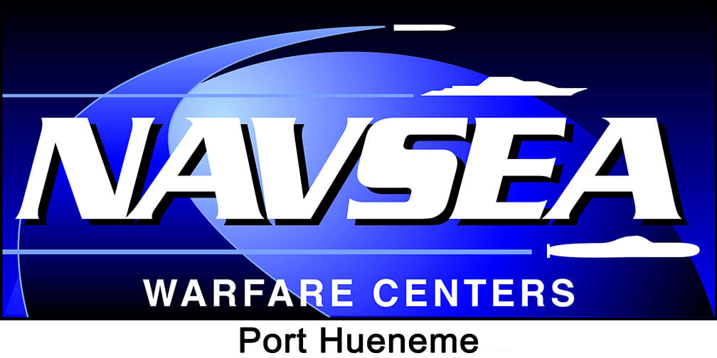 The letters NAVSEA on top of the words WARFARE CENTERS on top of the word Port Hueneme