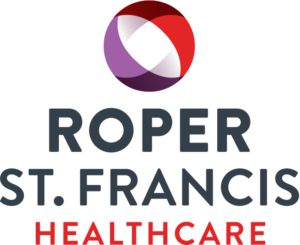 Red and Purple circle with the words Roper, St. Francis, Healthcare stacked.