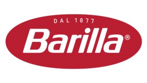 The word "Barilla" in white lettering inside of red oval
